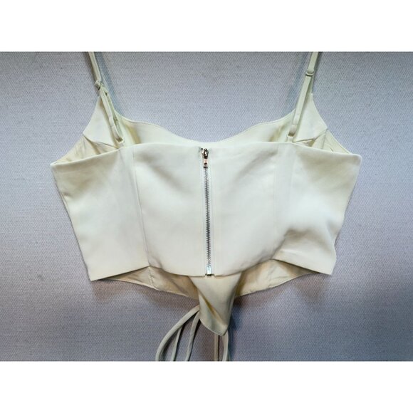 Finesse Womens Malia Ivory Lace Up Corset Top Size M Ivory Sleeveless Sexy Chic - Picture 12 of 13